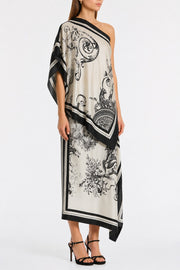 ROCOCO SILK TWILL PEAK HEM SCARF TOP