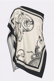 ROCOCO SILK TWILL PEAK HEM SCARF TOP