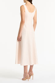 ROSA LINEN SQUARE NECK MIDI DRESS