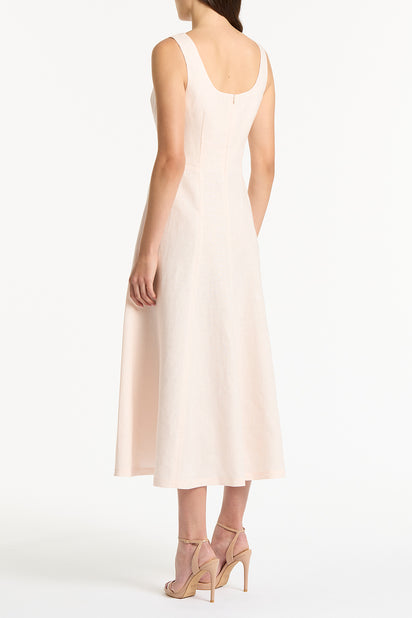 ROSA LINEN SQUARE NECK MIDI DRESS