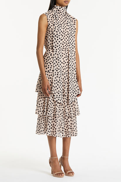 ROSA SPOT GEORGETTE TIERED SKIRT