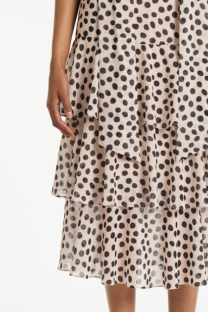 ROSA SPOT GEORGETTE TIERED SKIRT