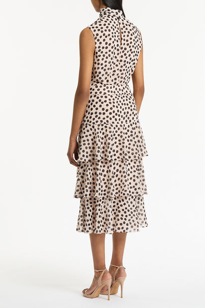 ROSA SPOT GEORGETTE TIERED SKIRT