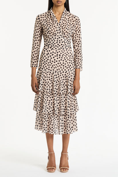 ROSA SPOT GEORGETTE TIERED SKIRT
