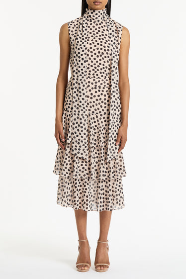 ROSA SPOT GEORGETTE TIERED SKIRT