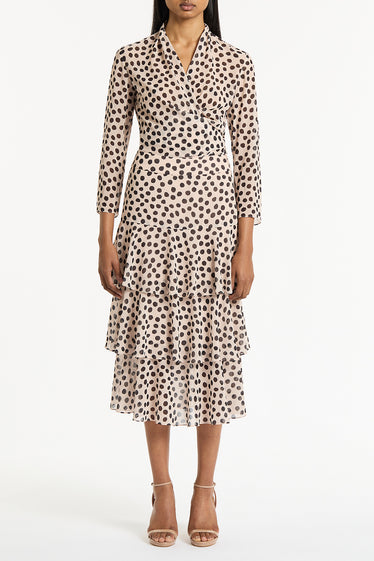 ROSA SPOT GEORGETTE WRAP TOP