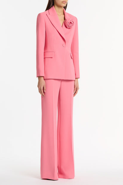 ROSE PINK CREPE CLASSIC FLARED PANT