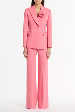 ROSE PINK CREPE CLASSIC FLARED PANT