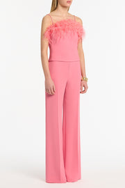 ROSE PINK CREPE FEATHER TOP