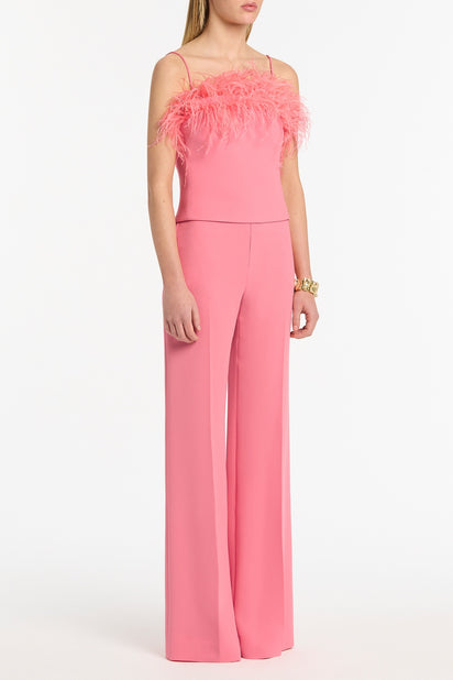 ROSE PINK CREPE FEATHER TOP