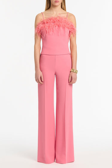 ROSE PINK CREPE FEATHER TOP