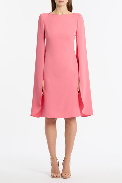 carla zampatti pink dress ROSE CREPE LOVERO – plus size party dresses COUNT-7 Style:Long Sleeve
