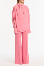ROSE PINK GEORGETTE DROP SLEEVE BLOUSE