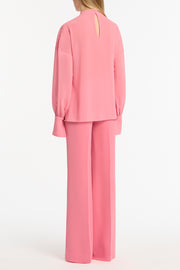 ROSE PINK GEORGETTE DROP SLEEVE BLOUSE