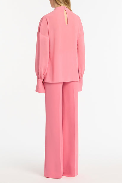 ROSE PINK GEORGETTE DROP SLEEVE BLOUSE