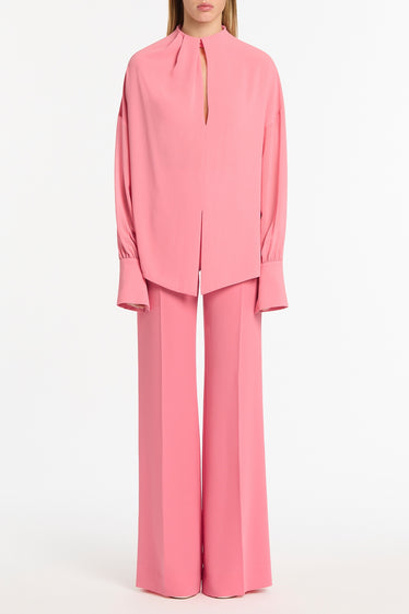 ROSE PINK GEORGETTE DROP SLEEVE BLOUSE