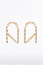 CZ LOGO PAVE EARRINGS LARGE