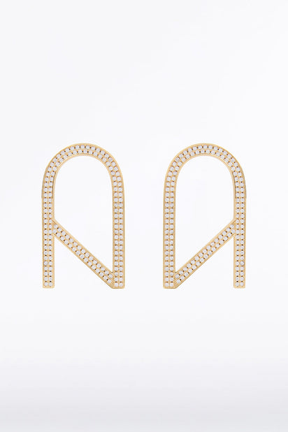 CZ LOGO PAVE EARRINGS LARGE