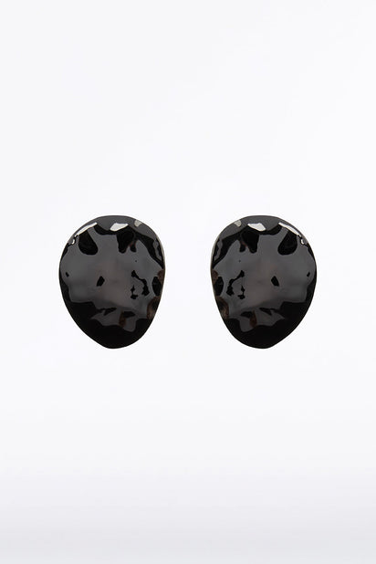 CZ HAMMERED EARRINGS LARGE