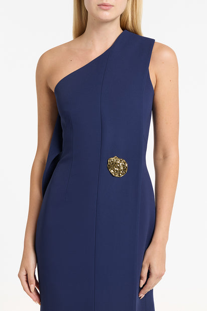 SAPPHIRE CREPE PIEGATO GOWN