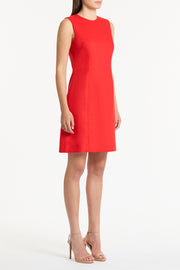 SCARLATTO LINEN SHEATH MINI DRESS