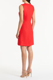 SCARLATTO LINEN SHEATH MINI DRESS