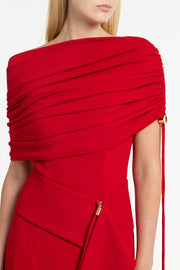 SCARLET CREPE COULISSE SHRUG