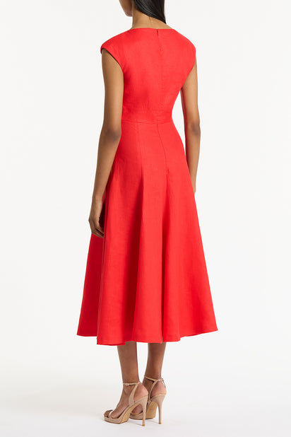 SCARLATTO LINEN A-LINE DRESS