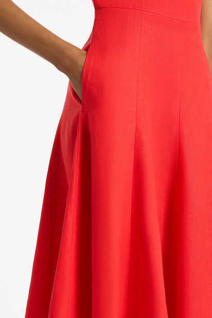 SCARLATTO LINEN A-LINE DRESS