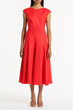 SCARLATTO LINEN A-LINE DRESS