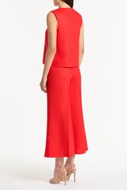 SCARLATTO LINEN CROPPED PALAZZO PANT