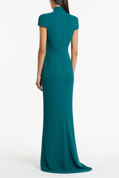 SERPENTINE CREPE CAP SLEEVE GOWN