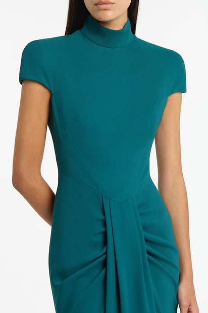 SERPENTINE CREPE CAP SLEEVE GOWN