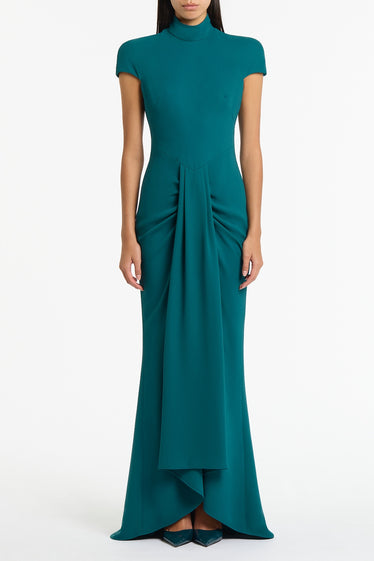 SERPENTINE CREPE CAP SLEEVE GOWN