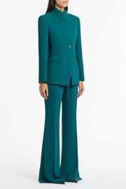SERPENTINE CREPE LONG LINE SINGLE BREASTED JACKET