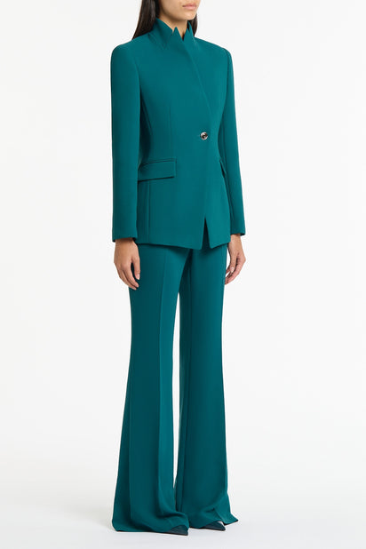 SERPENTINE CREPE LONG LINE SINGLE BREASTED JACKET