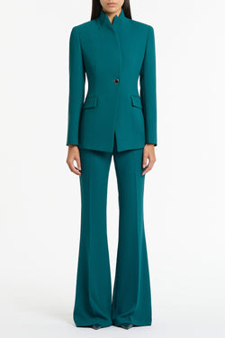 SERPENTINE CREPE LONG LINE SINGLE BREASTED JACKET