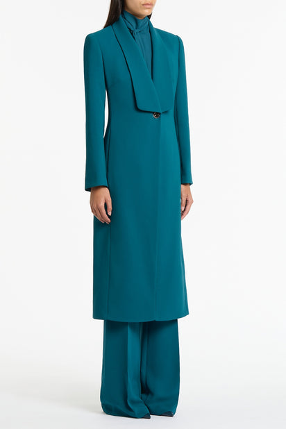 SERPENTINE CREPE SHAWL COLLAR COAT