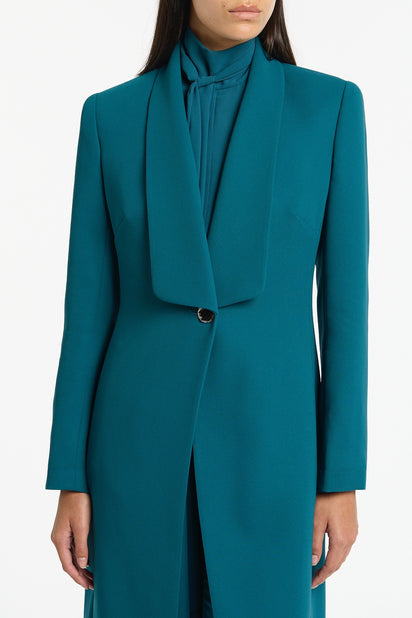 SERPENTINE CREPE SHAWL COLLAR COAT