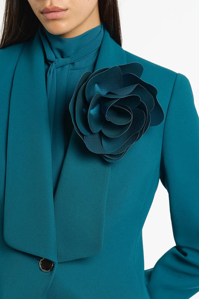 SERPENTINE CREPE SHAWL COLLAR COAT