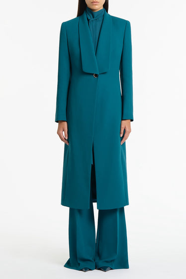 SERPENTINE CREPE SHAWL COLLAR COAT