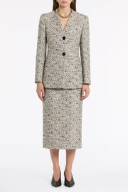 SHIMMER FLECK TWEED LONG LINE PENCIL SKIRT