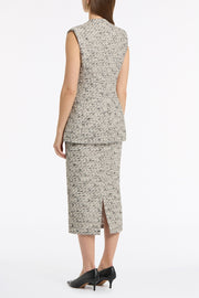 SHIMMER FLECK TWEED LONG LINE VEST