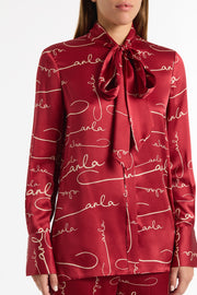 SHIRAZ SIGNATURE SILK TIE SHIRT