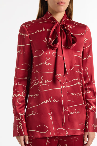 SHIRAZ SIGNATURE SILK TIE SHIRT