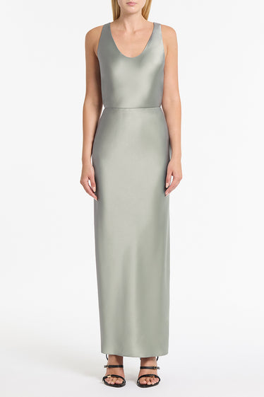 SILVER SATIN SCOOP CAMI