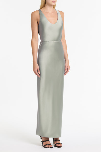 SILVER SATIN SCOOP CAMI