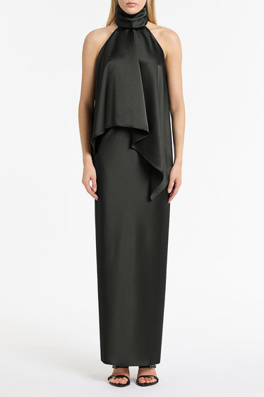 STERLING SATIN DRAPED HALTER TOP