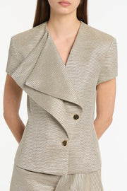 STRIPED GOLD DOUBLE-BREASTED VEST