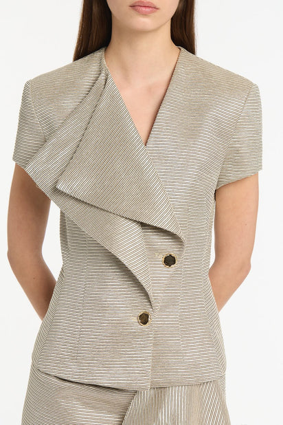 STRIPED GOLD DOUBLE-BREASTED VEST